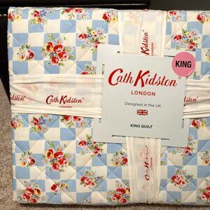 Cath Kidston Daisy Rose Check KING Size Quilt - 106" X 90" (cotton)